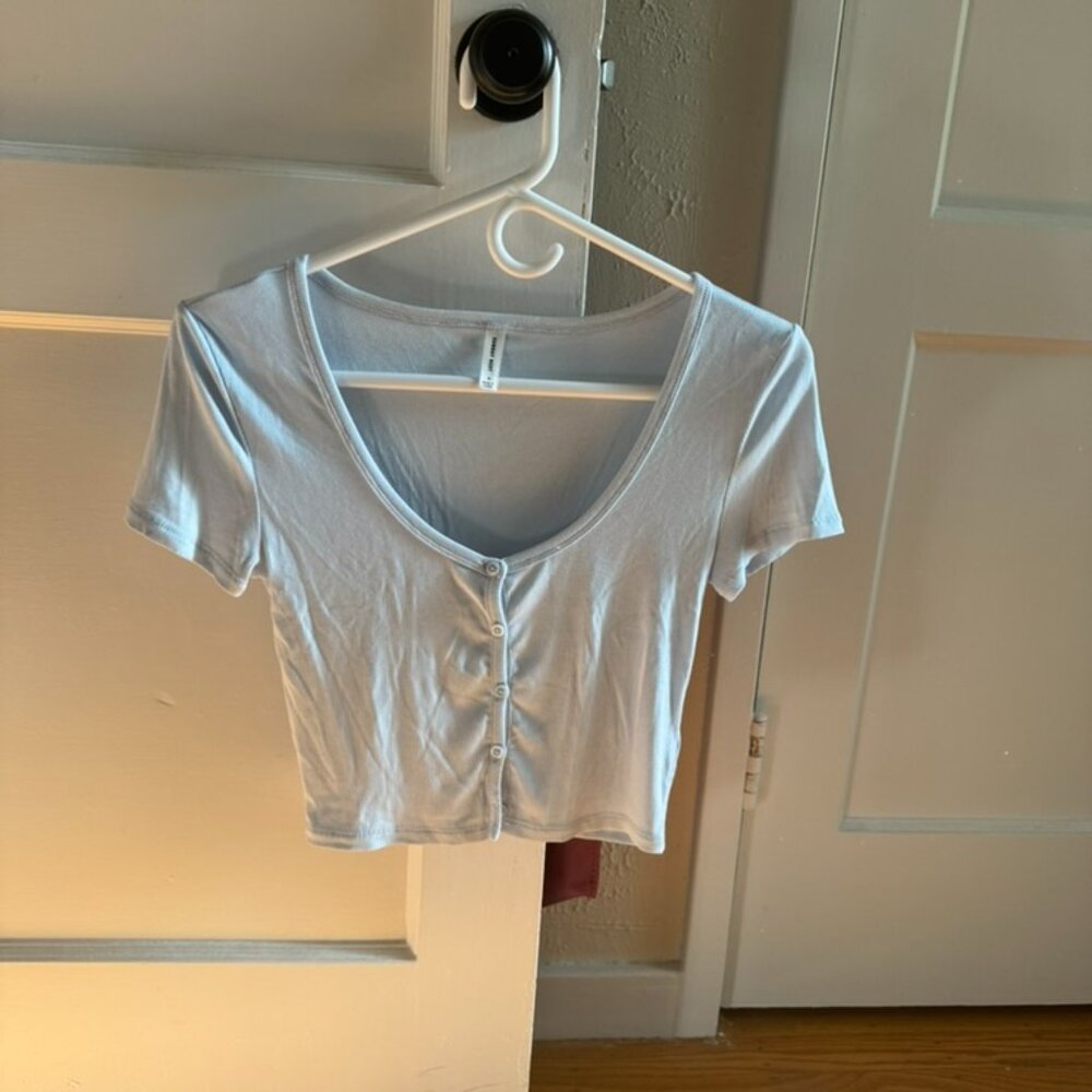 Aritzia Sunday Best Holly Top Light Blue
